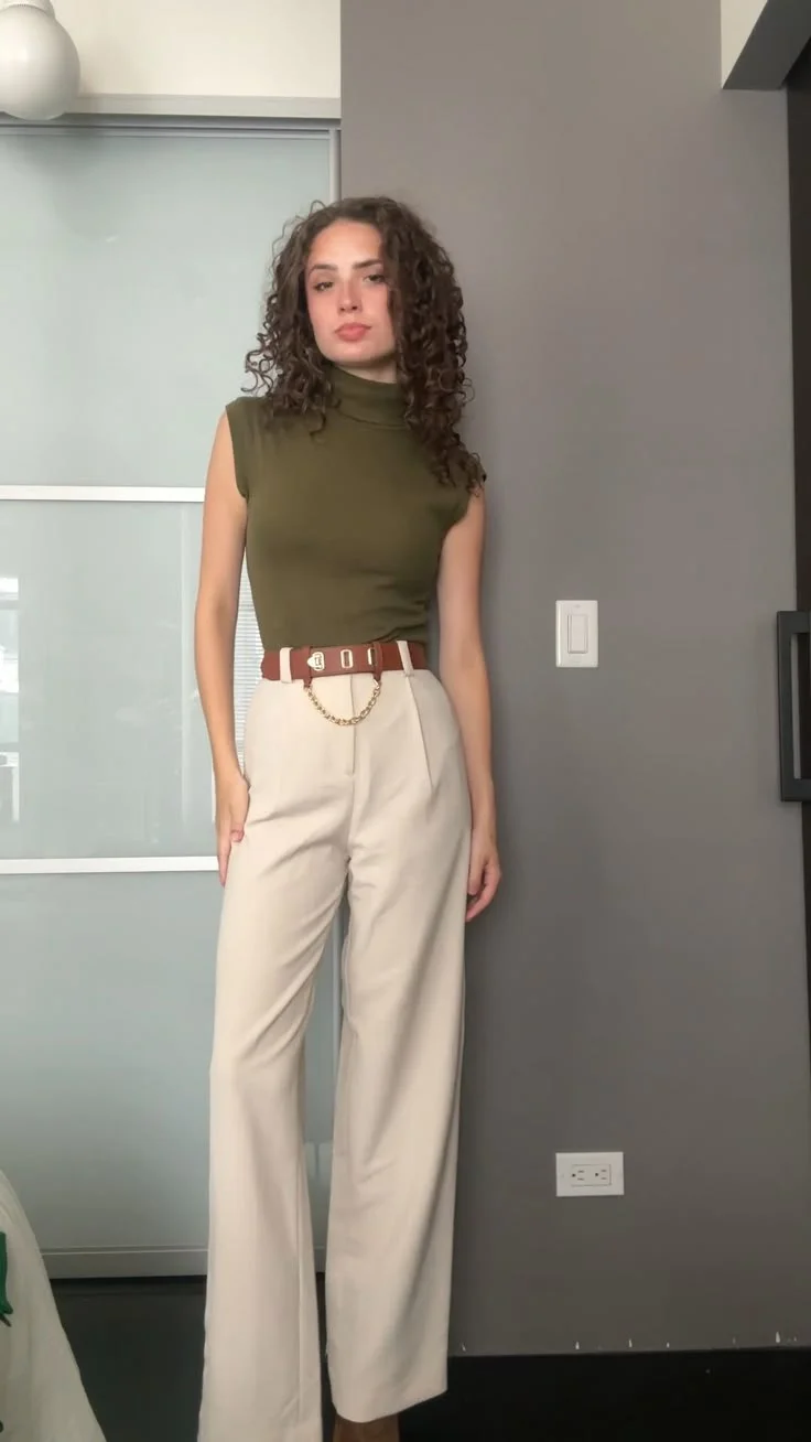 Beige pants outfit