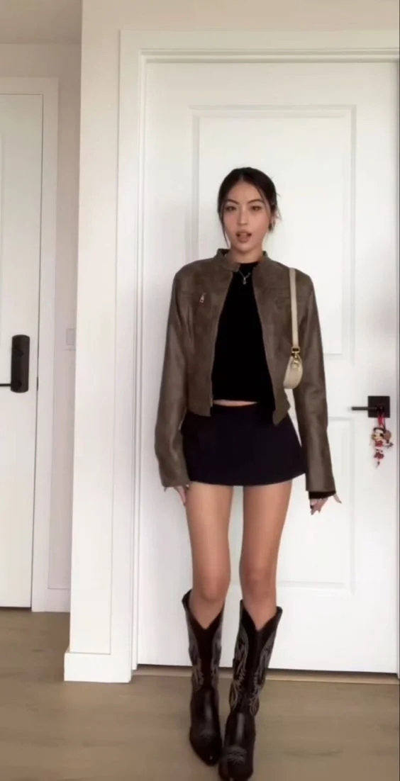 Brown boots outfit