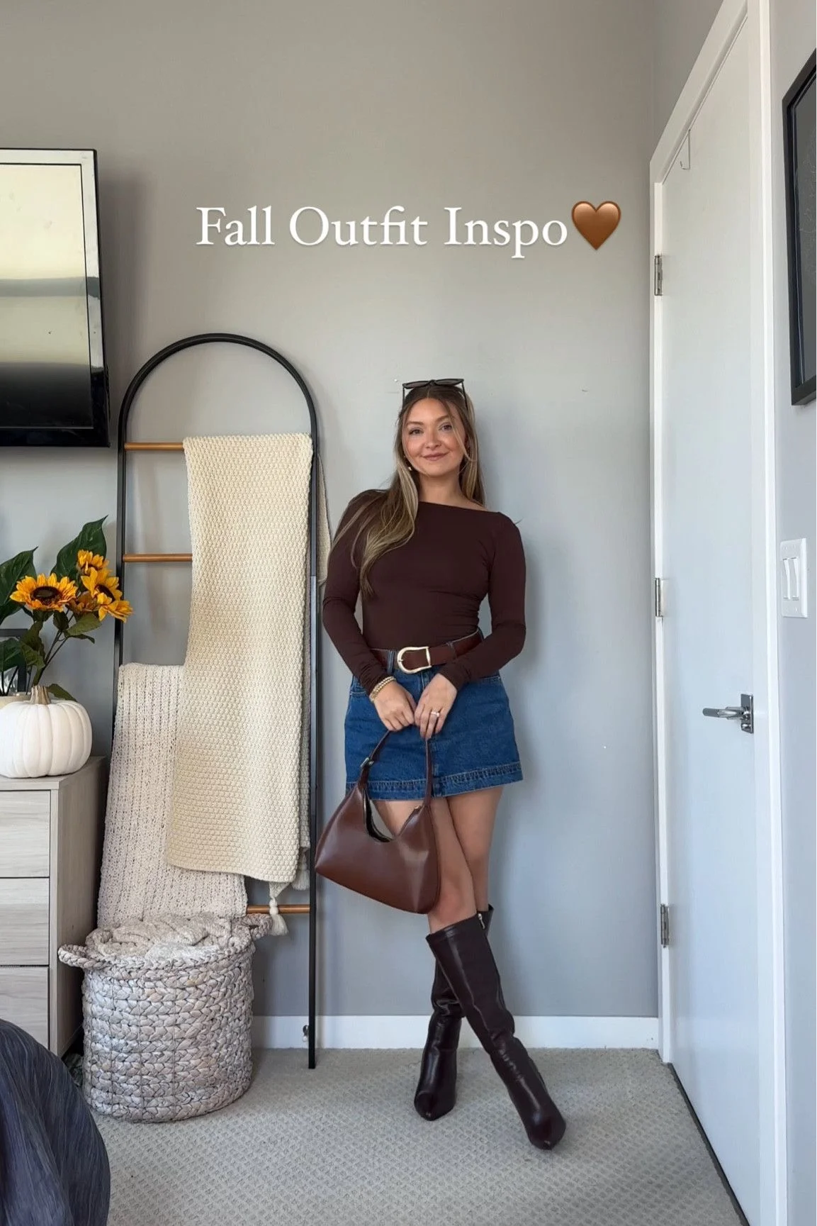 Brown boots outfit
