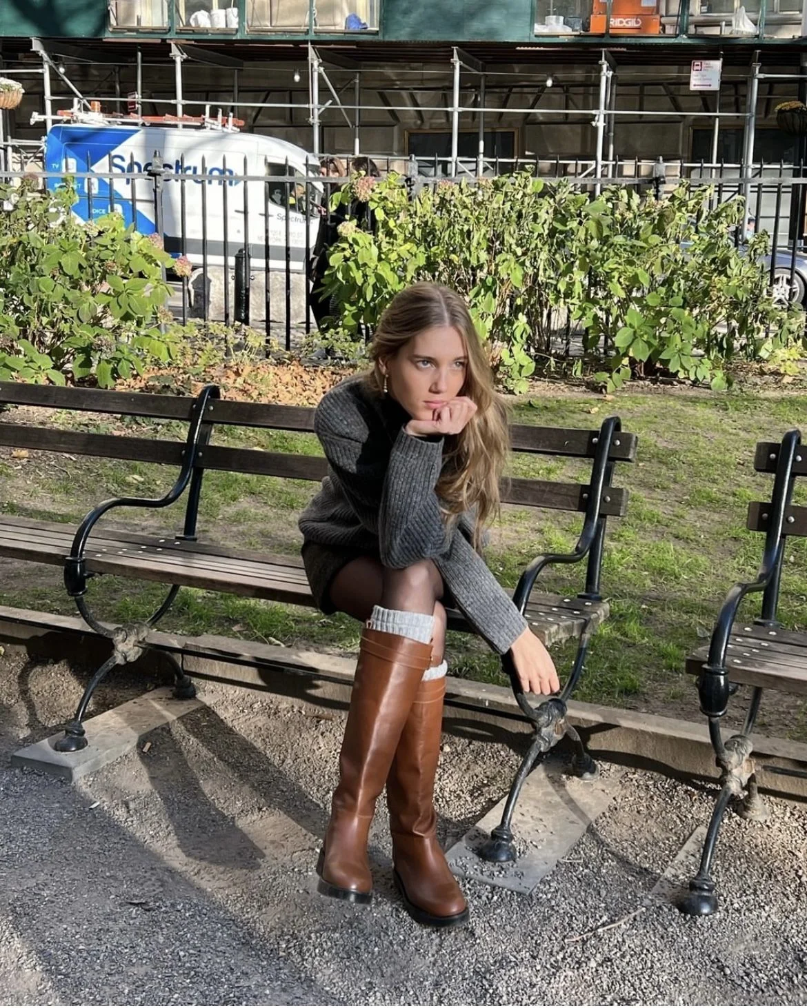 Brown boots outfit
