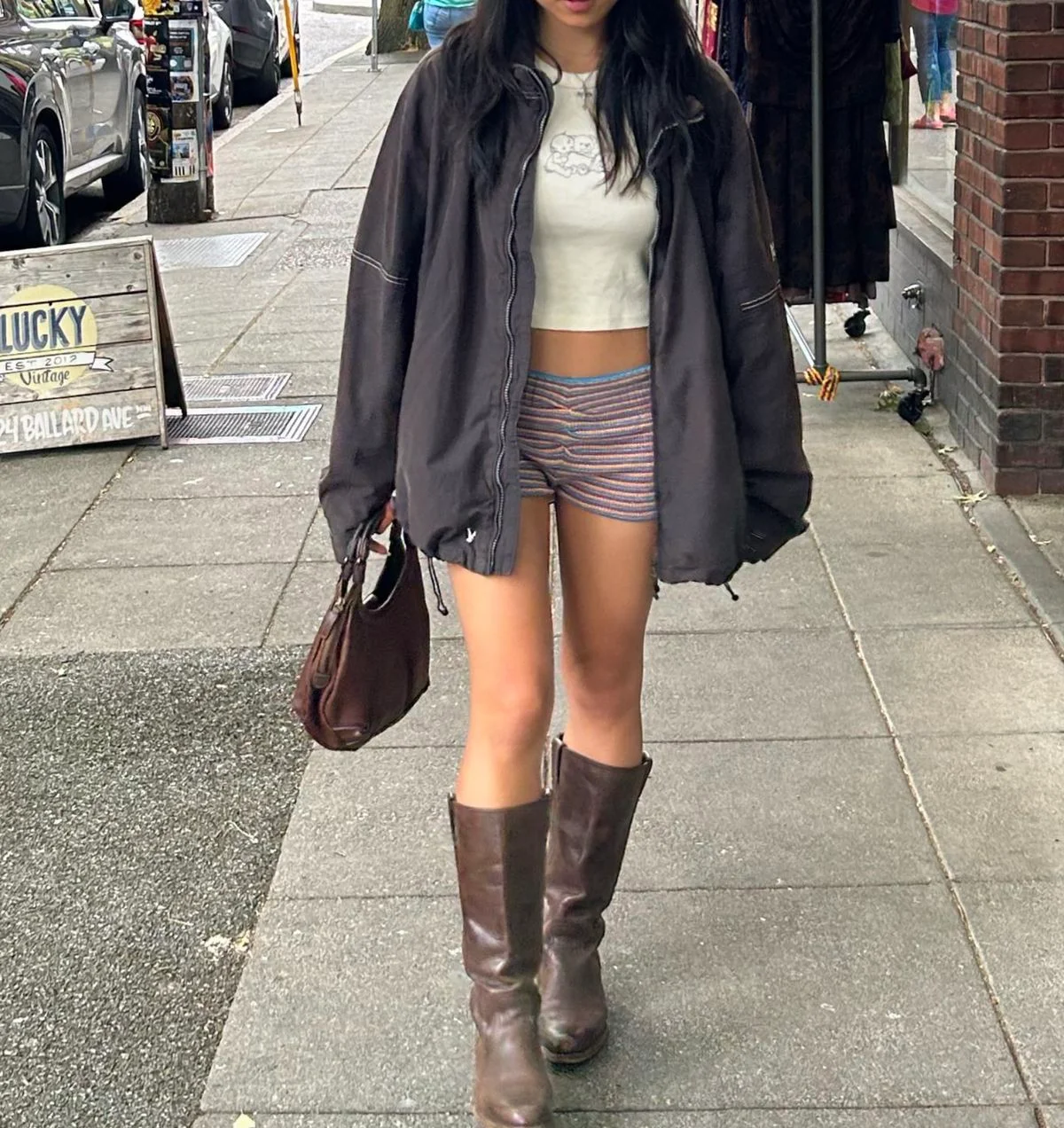 Brown boots outfit