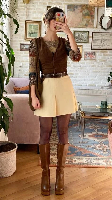 Brown boots outfit