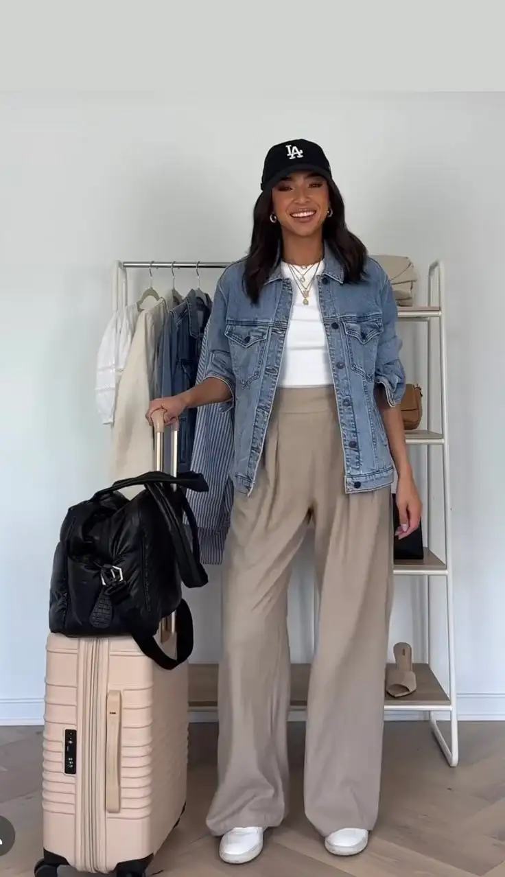 Brown linen pants outfit