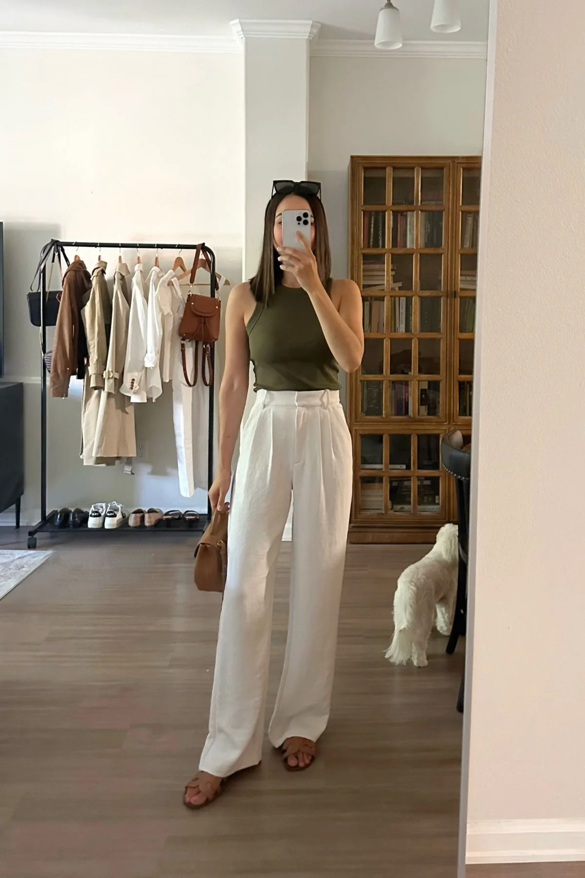 cream pants outfit