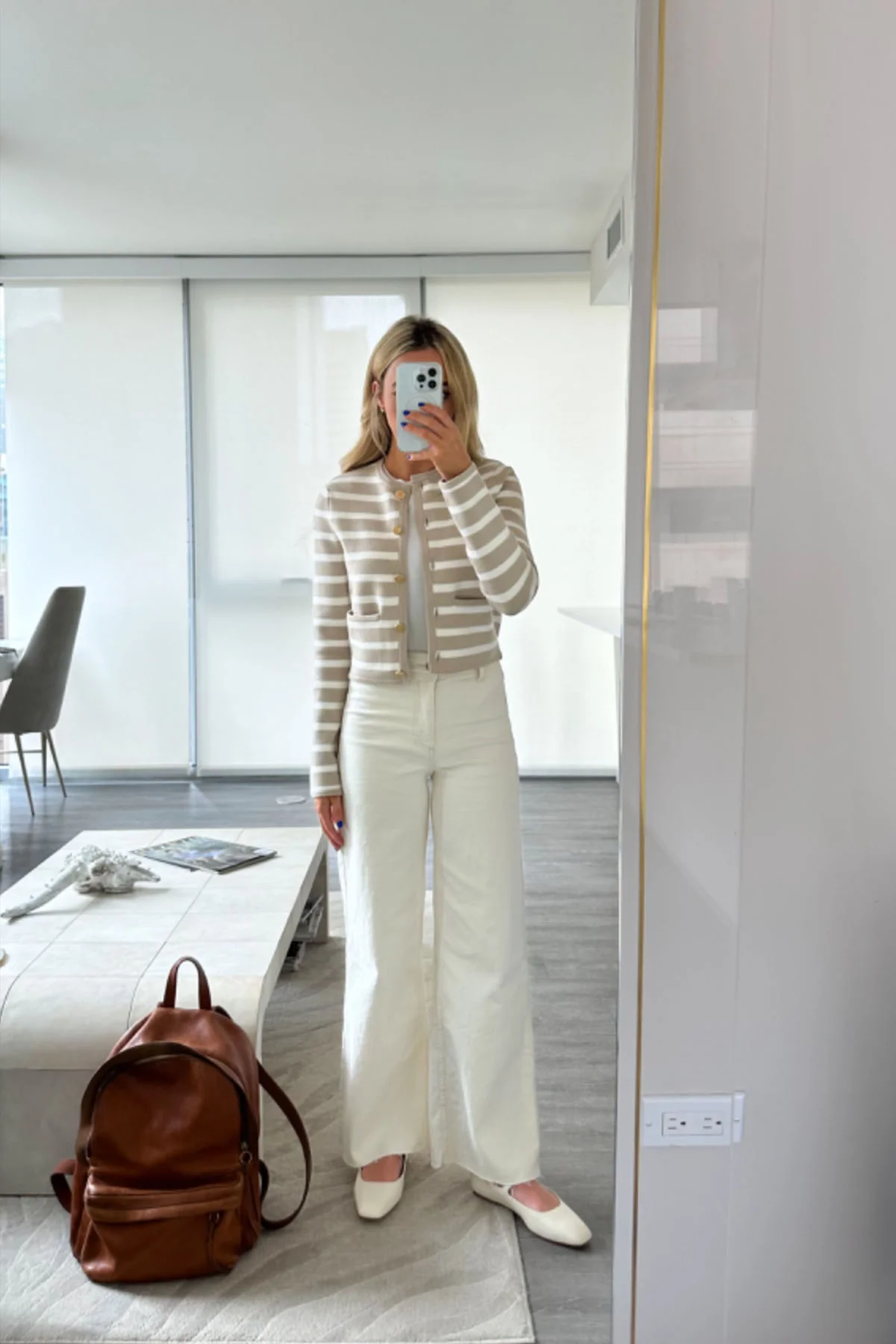 cream pants outfit