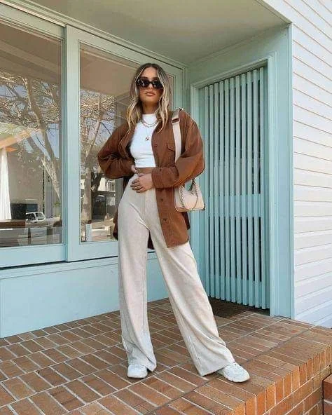 cream pants outfit