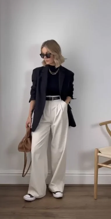 cream pants outfit