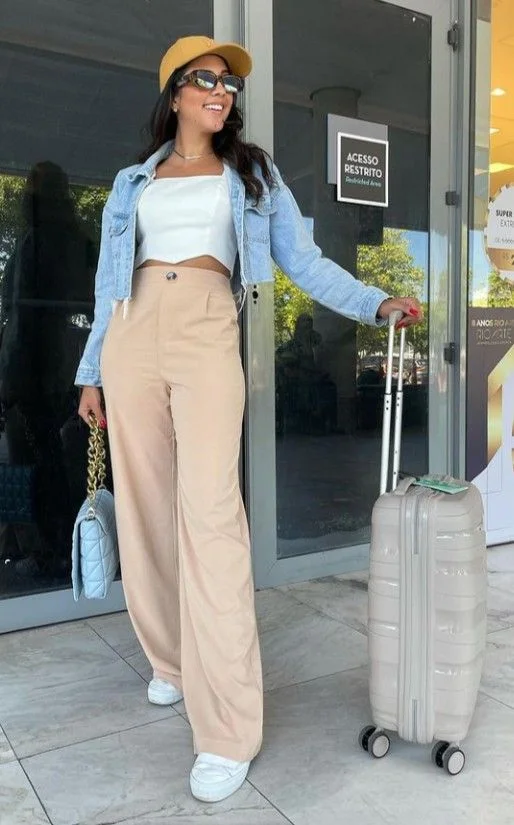 cream pants outfit