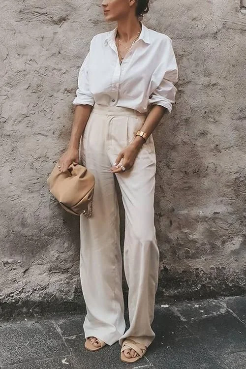 cream pants outfit