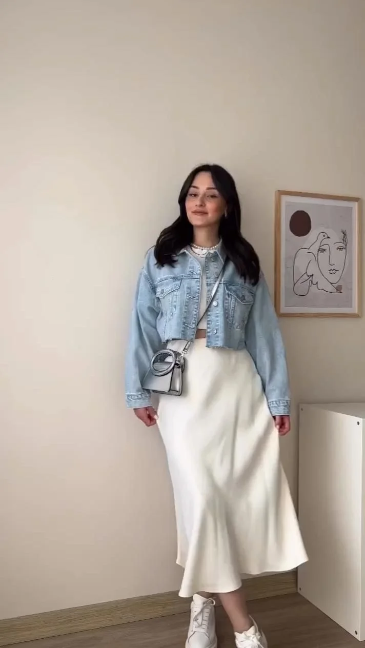 denim and white outfits