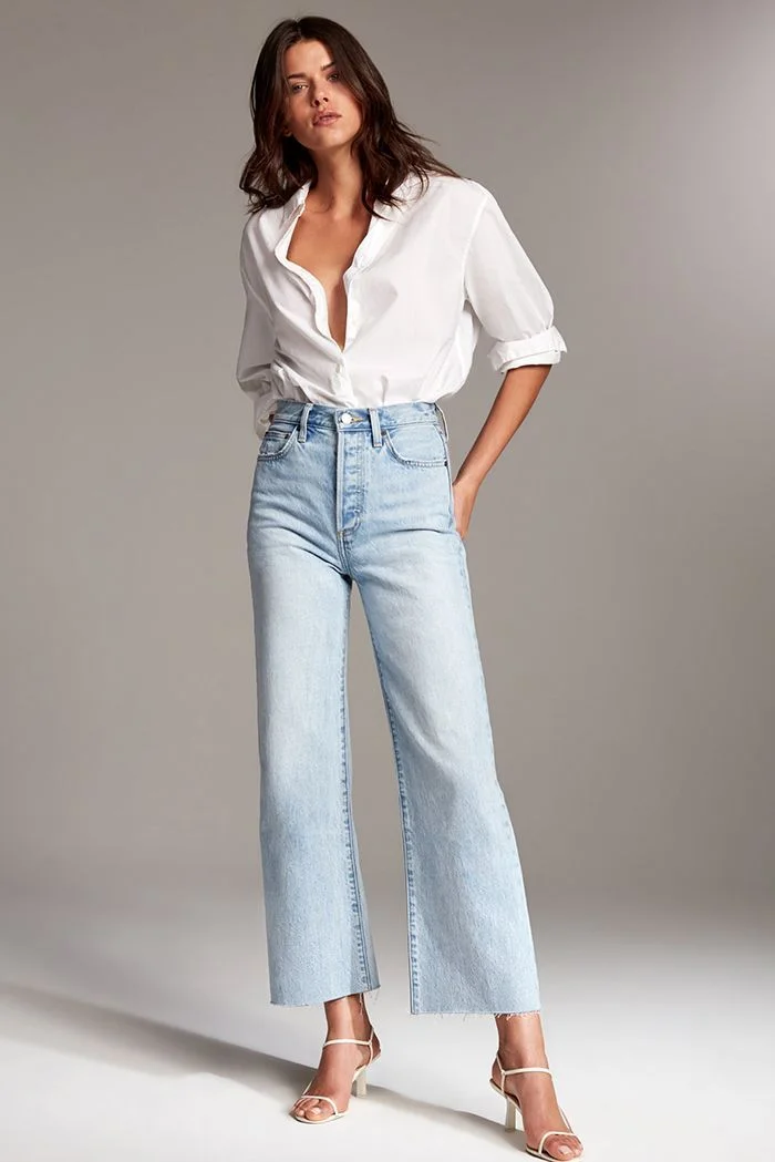 denim and white outfits