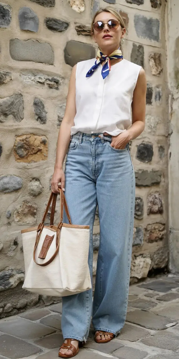 denim and white outfits