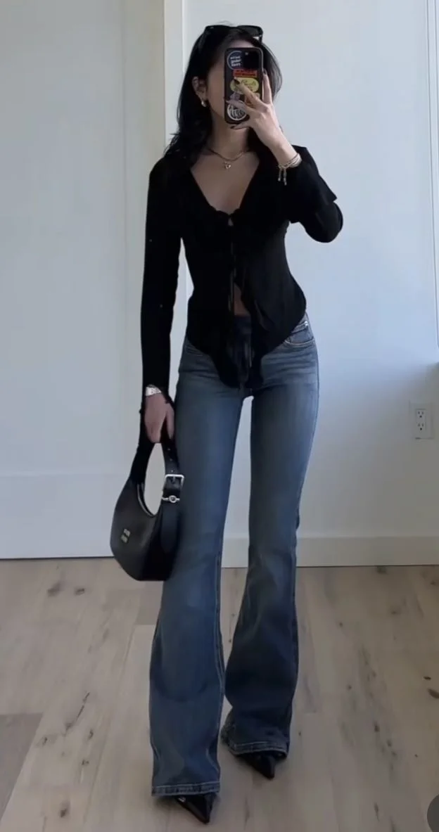jeans and heels