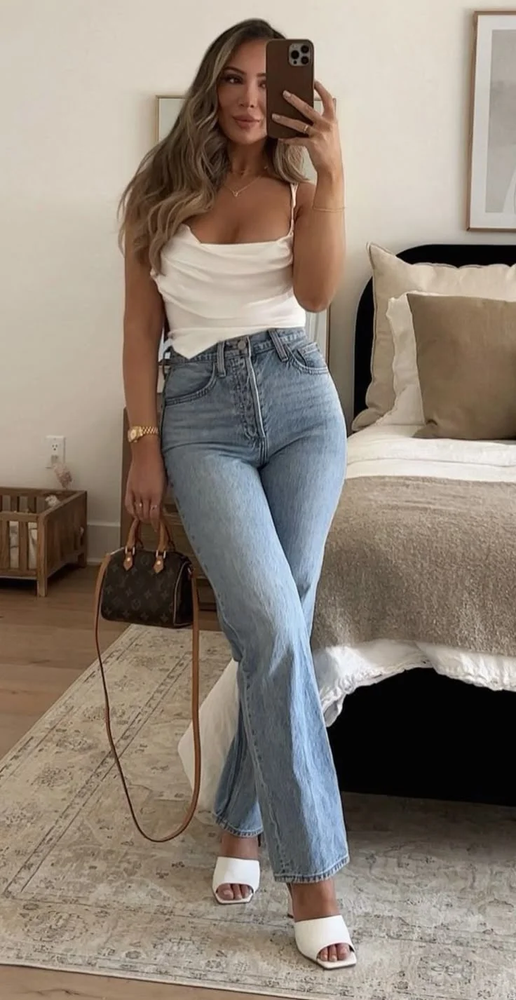 jeans and heels