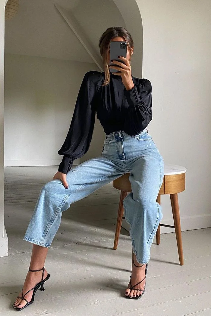jeans and heels