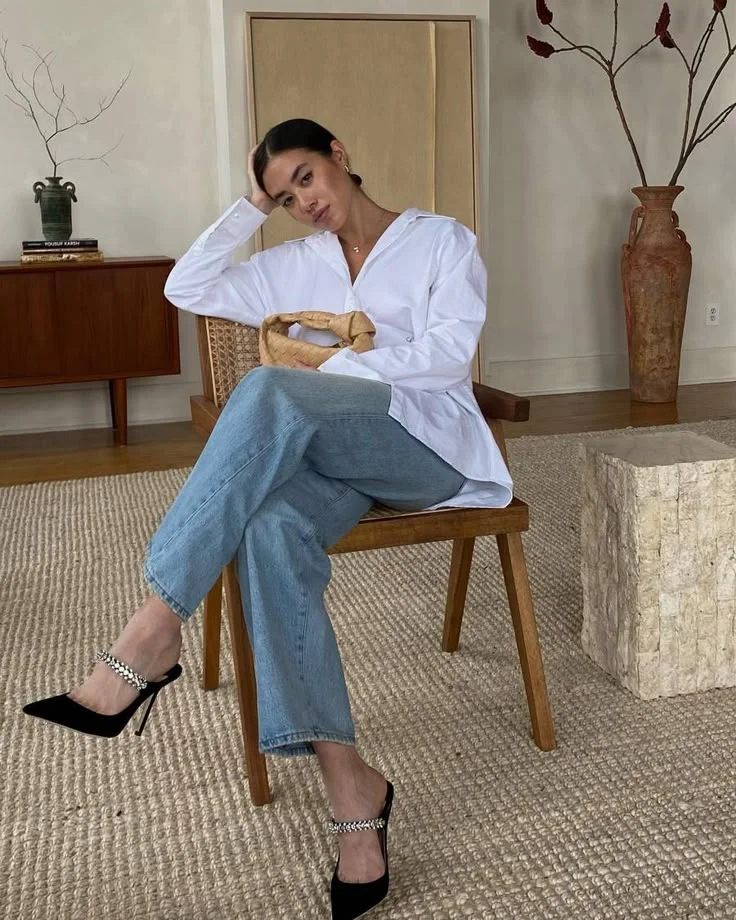 jeans and heels