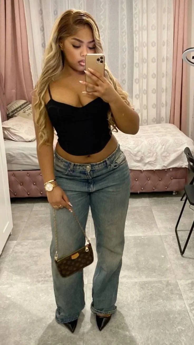 jeans and heels