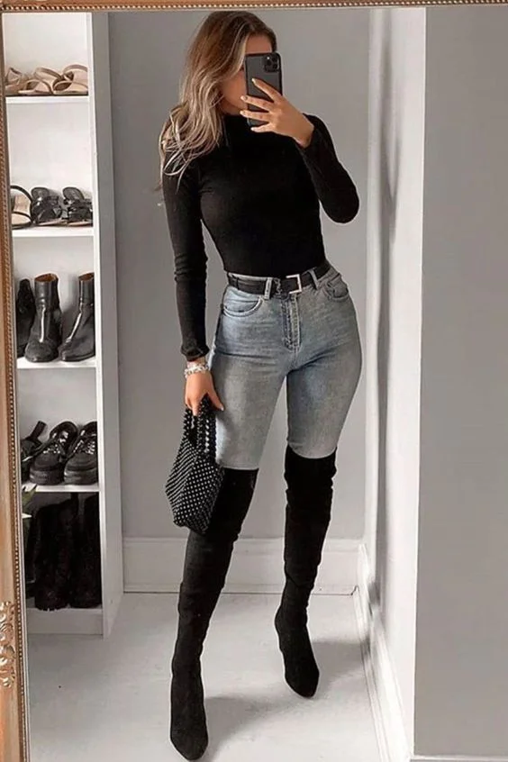 knee high boots outfit