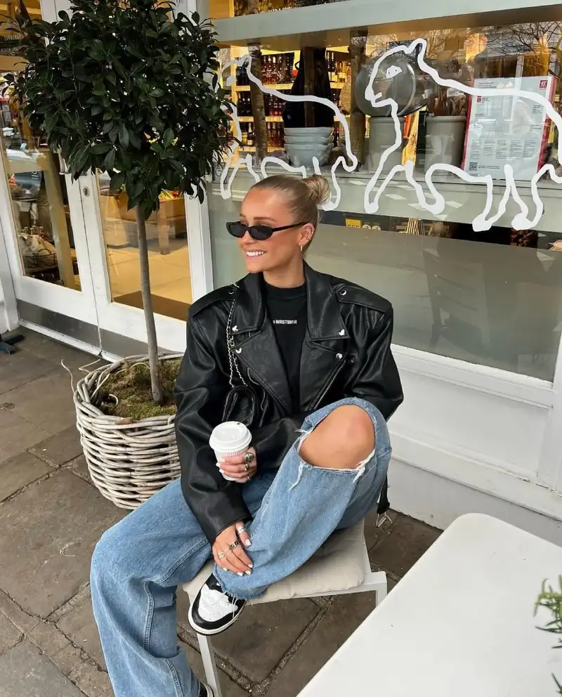 leather jacket outfit