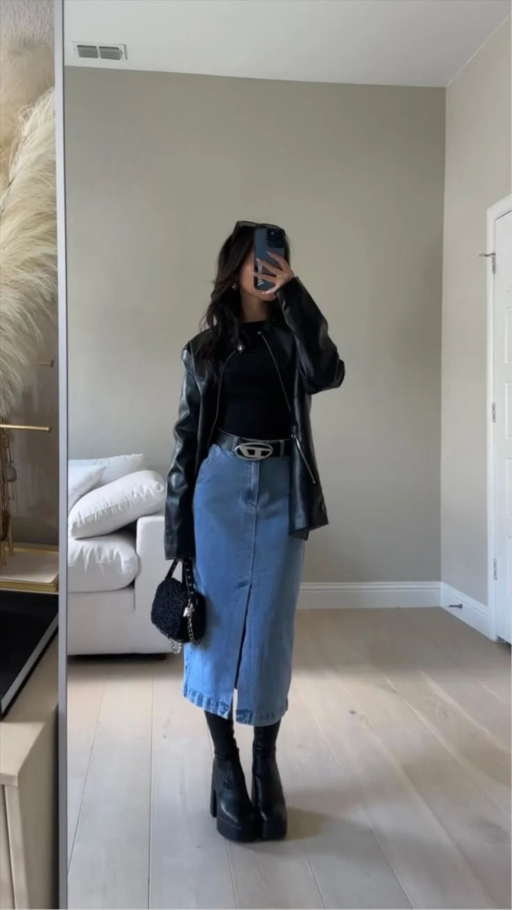 leather jacket outfit