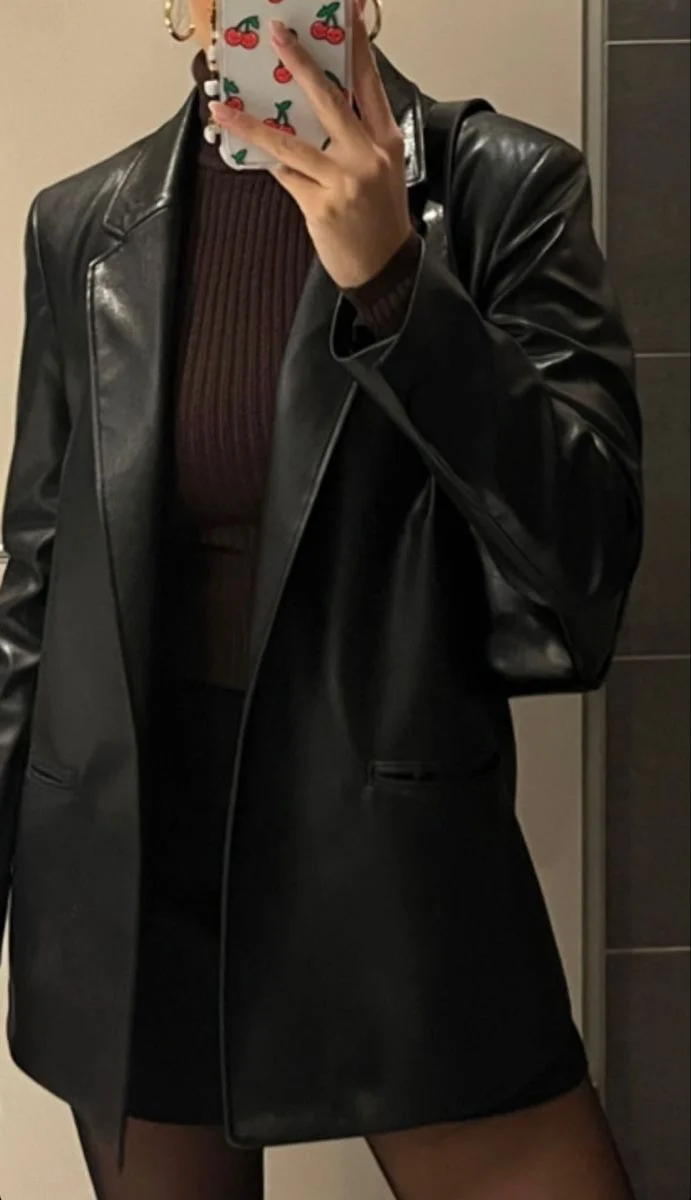 leather skirt outfit ideas