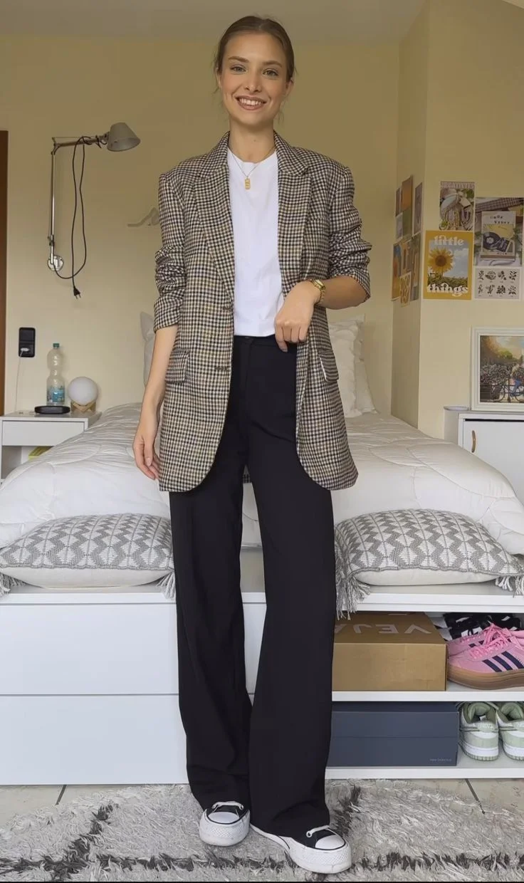 plaid blazer outfit