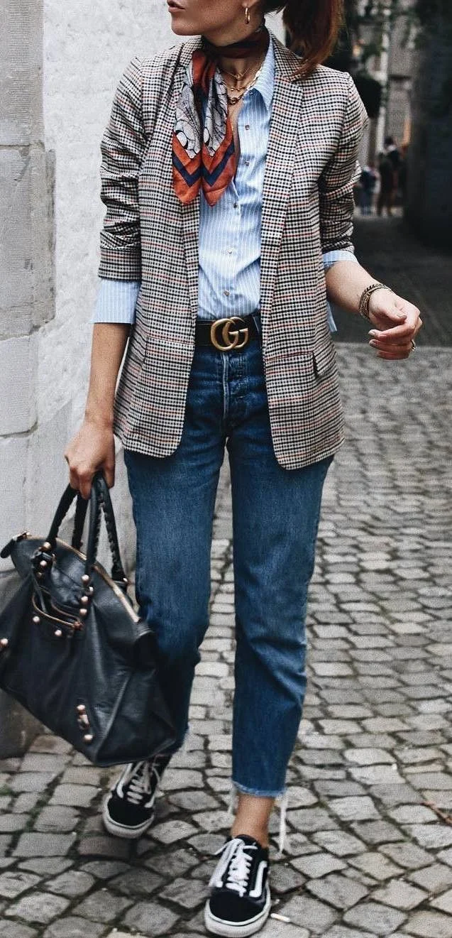 plaid blazer outfit