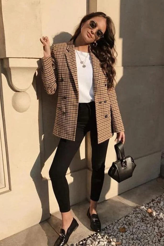 plaid blazer outfit