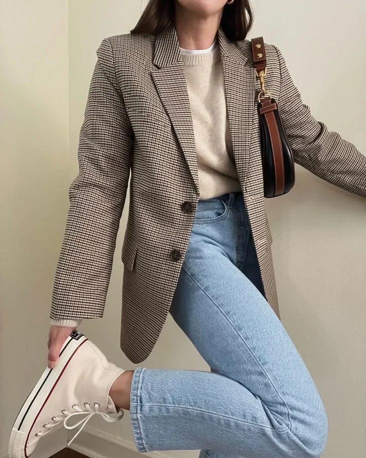 plaid blazer outfit