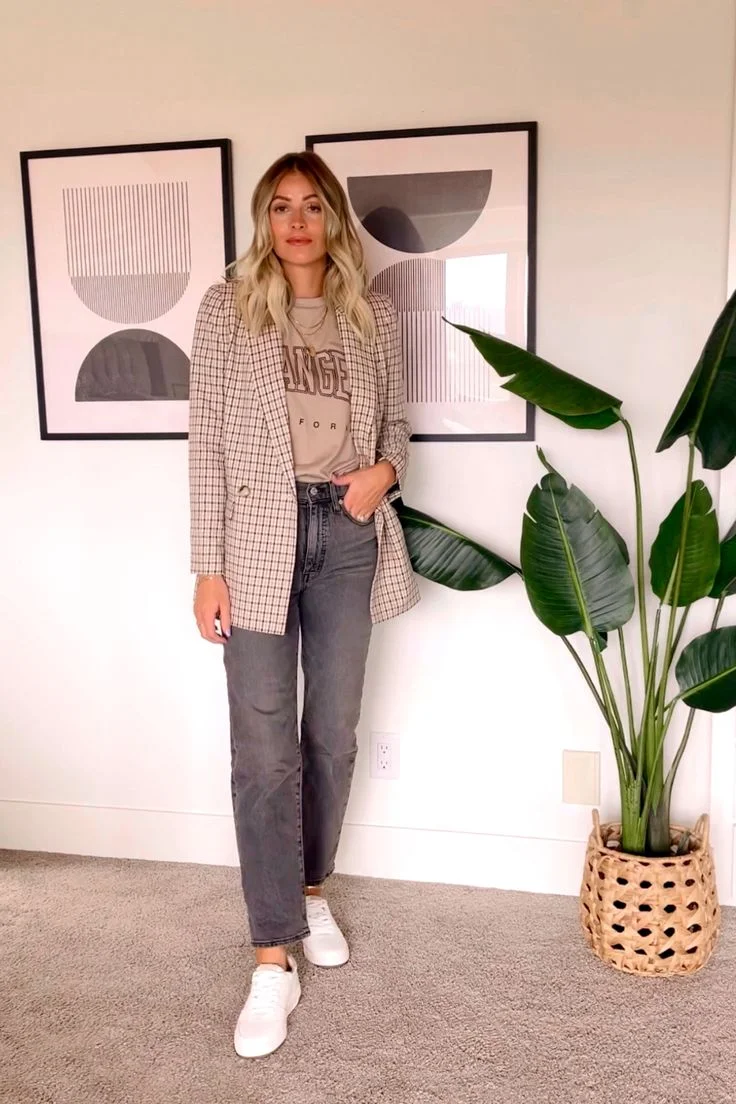 plaid blazer outfit