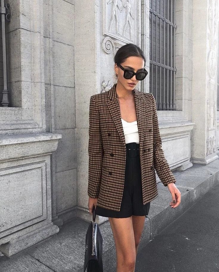 plaid blazer outfit