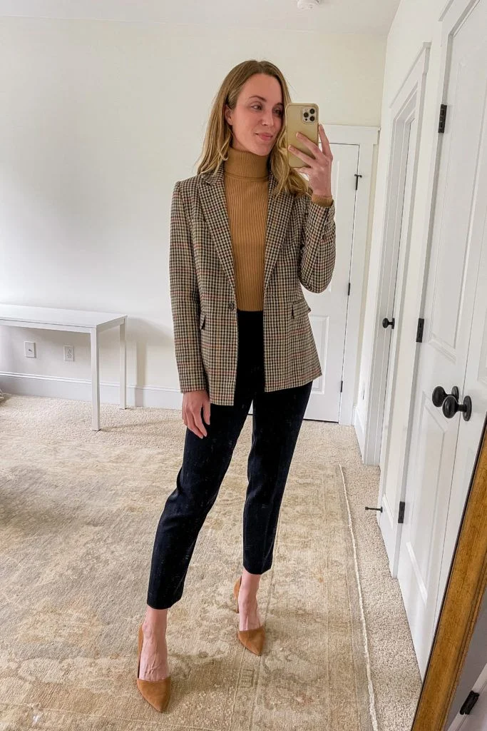 plaid blazer outfit