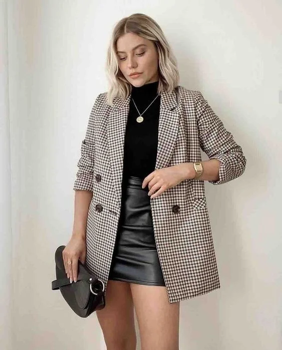 plaid blazer outfit
