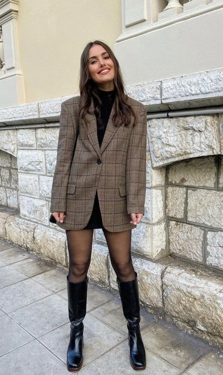 plaid blazer outfit