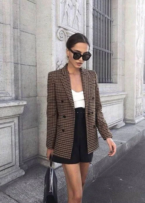 plaid blazer outfit