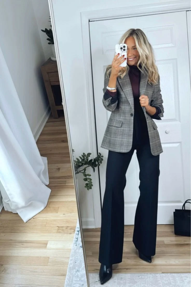 plaid blazer outfit