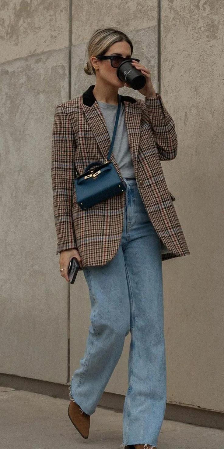 plaid blazer outfit