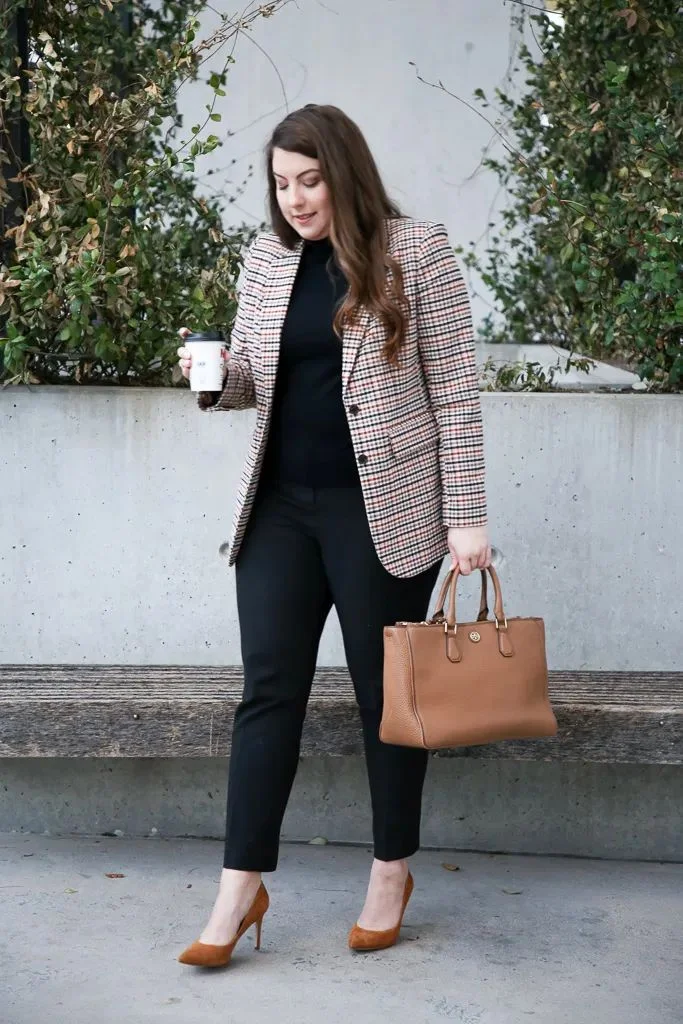 plaid blazer outfit