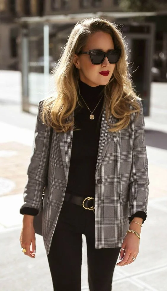 plaid blazer outfit