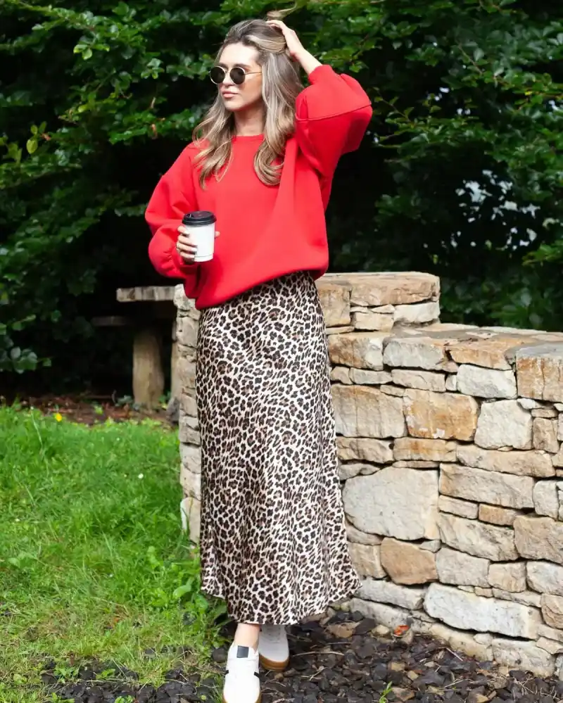 red sweater outfit