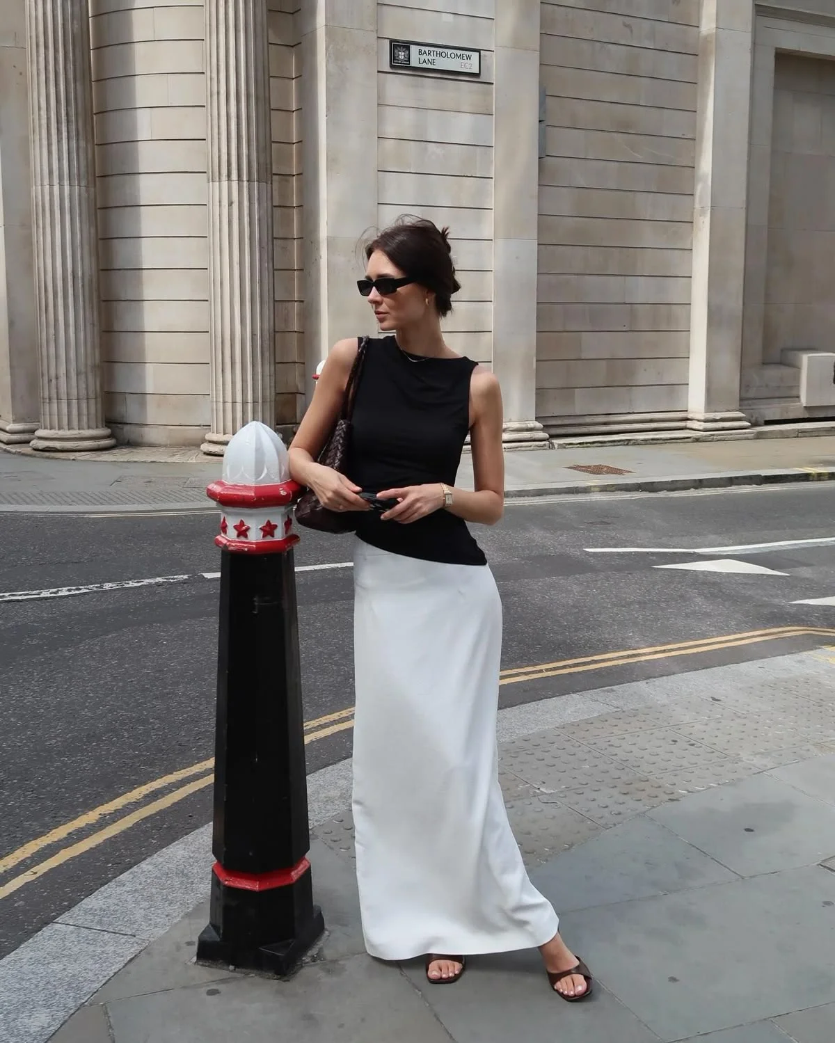 satin skirt outfit