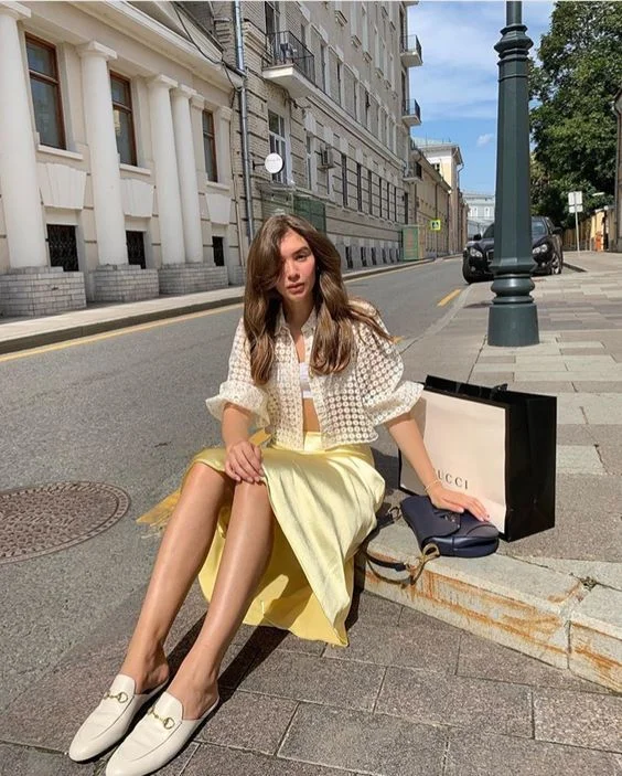 satin skirt outfit