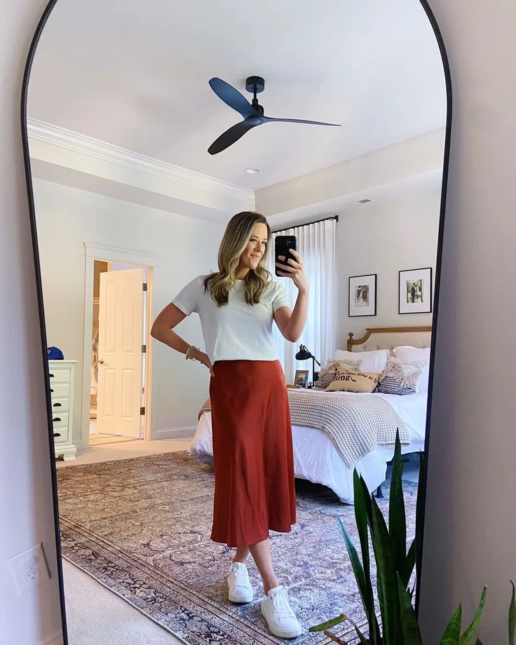 skirt with sneakers