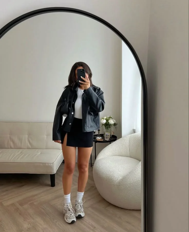 skirt with sneakers