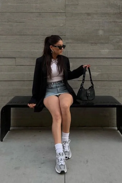 skirt with sneakers
