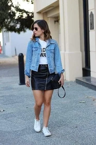 skirt with sneakers