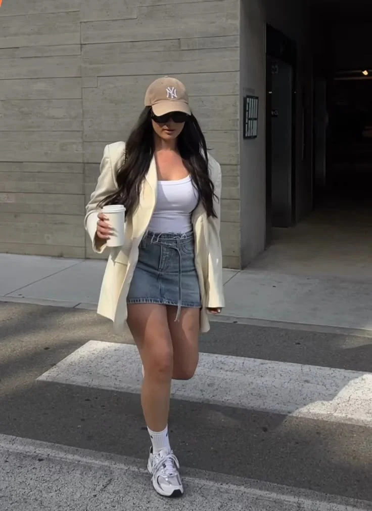 skirt with sneakers