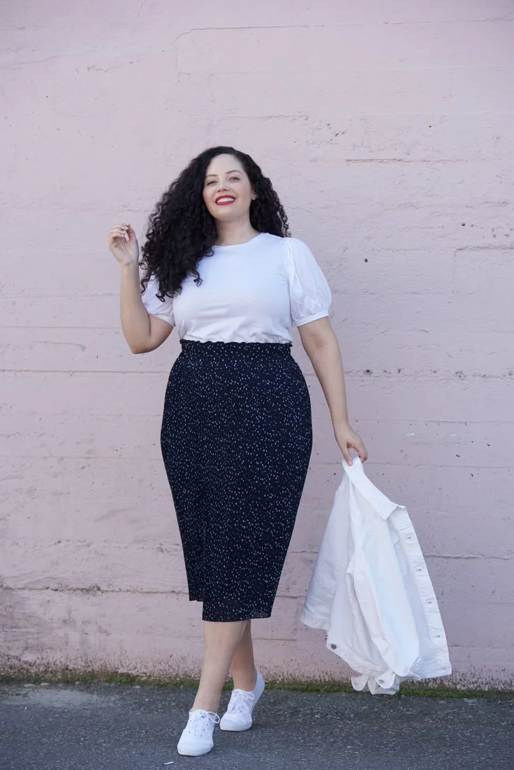 skirt with sneakers