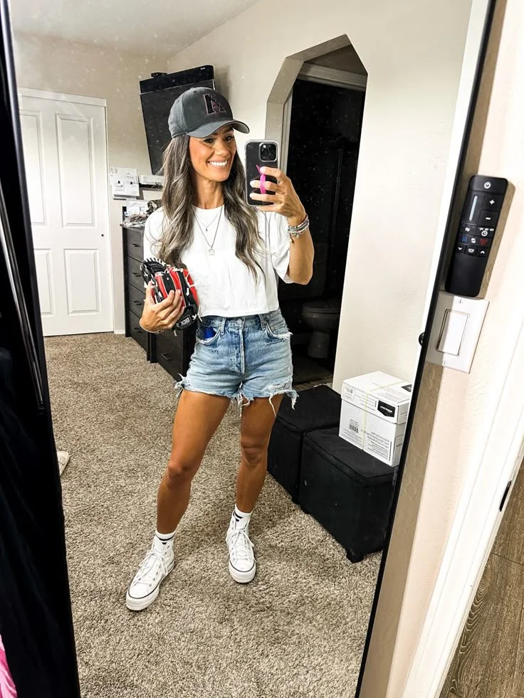 summer baseball game outfit