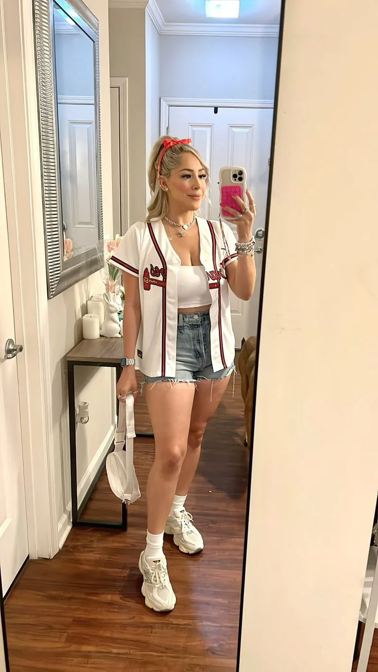 summer baseball game outfit